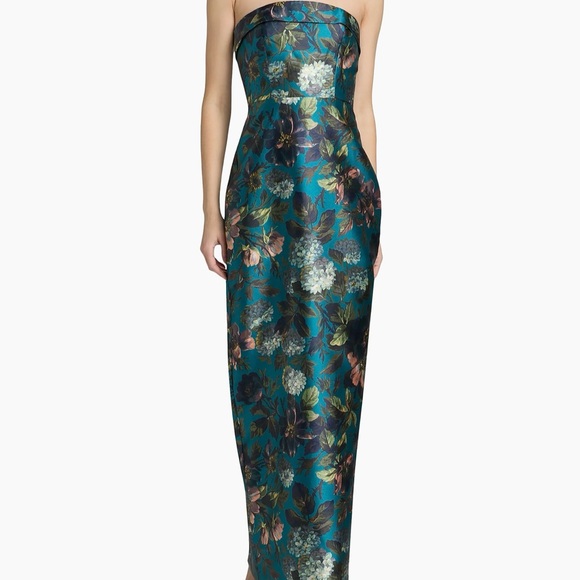 Theia Cleo Strapless Floral Gown - Picture 3 of 6